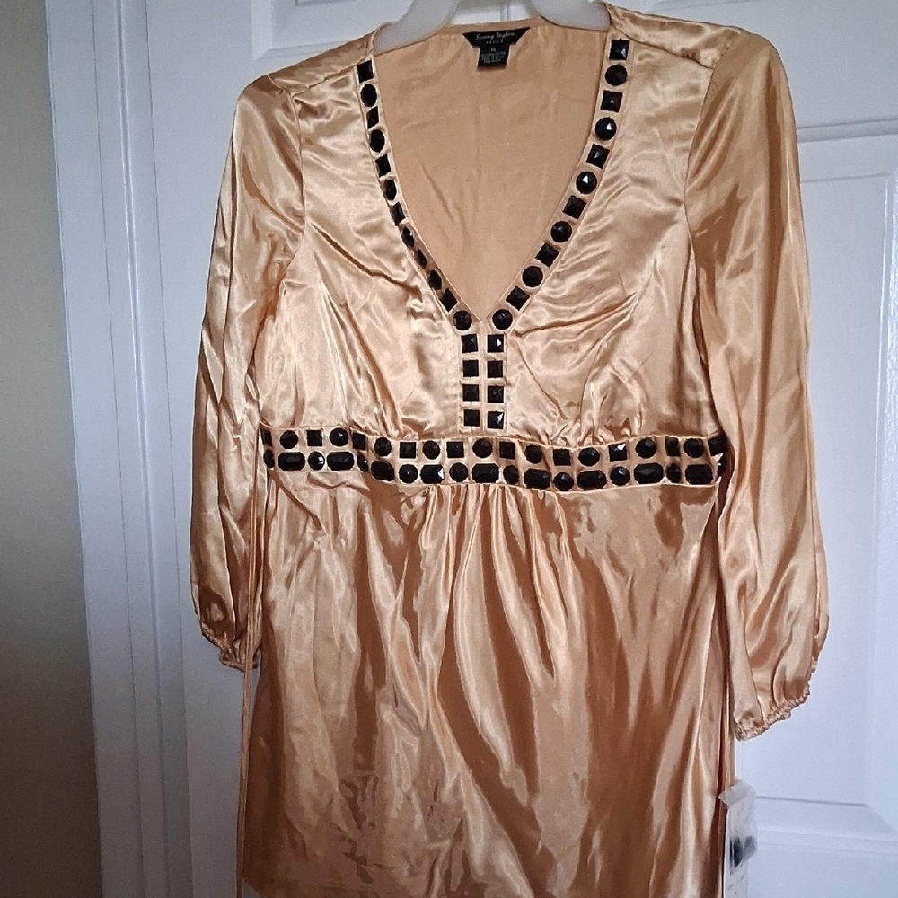 Sunny Taylor Gold Satin Petite Shell